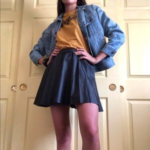 Faux Leather A-Line Skirt